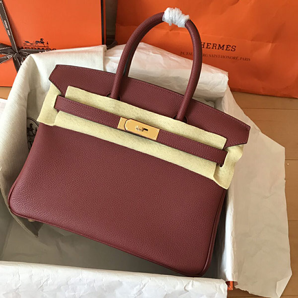 鉑金包Birkin30 酒紅色金扣 讓人想起真正的愛馬仕包的美麗